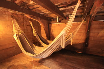 Hammocks swinging in the Ship, the Brig Amity