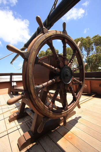 Brig Amity Wheel and Helm