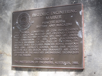 Historic Engineering Marker, Princess Royal Fortress, Albany, WA